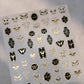 Shiny Jelly Butterfly Charming Golden Gradient Bowknot 5D Self Adhesive Nail Art Sticker Flower Petal Rhinestone Manicure Decals
