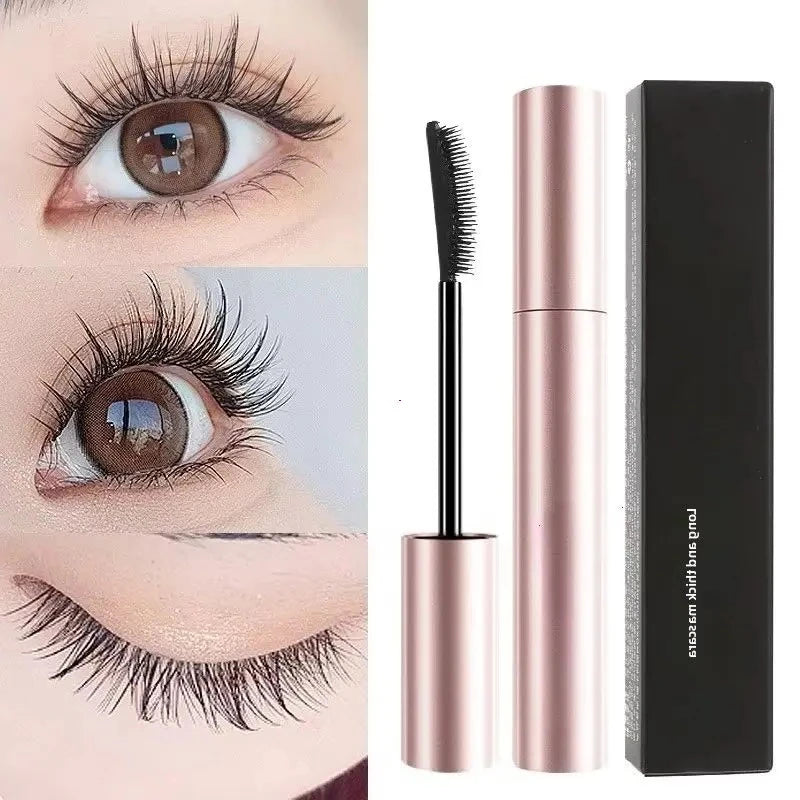 Silk Fiber Matte Mascara Makeup Ultra-Fine Brush Lengthens Eyelashes Waterproof Fast Dry Brown Black Curling Mascara Comestic