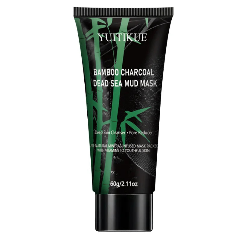 Bamboo charcoal Dead Sea mud mask, deeply cleanses pores, tightens pores, all-natural mineral-infused mask, rich in vitamins