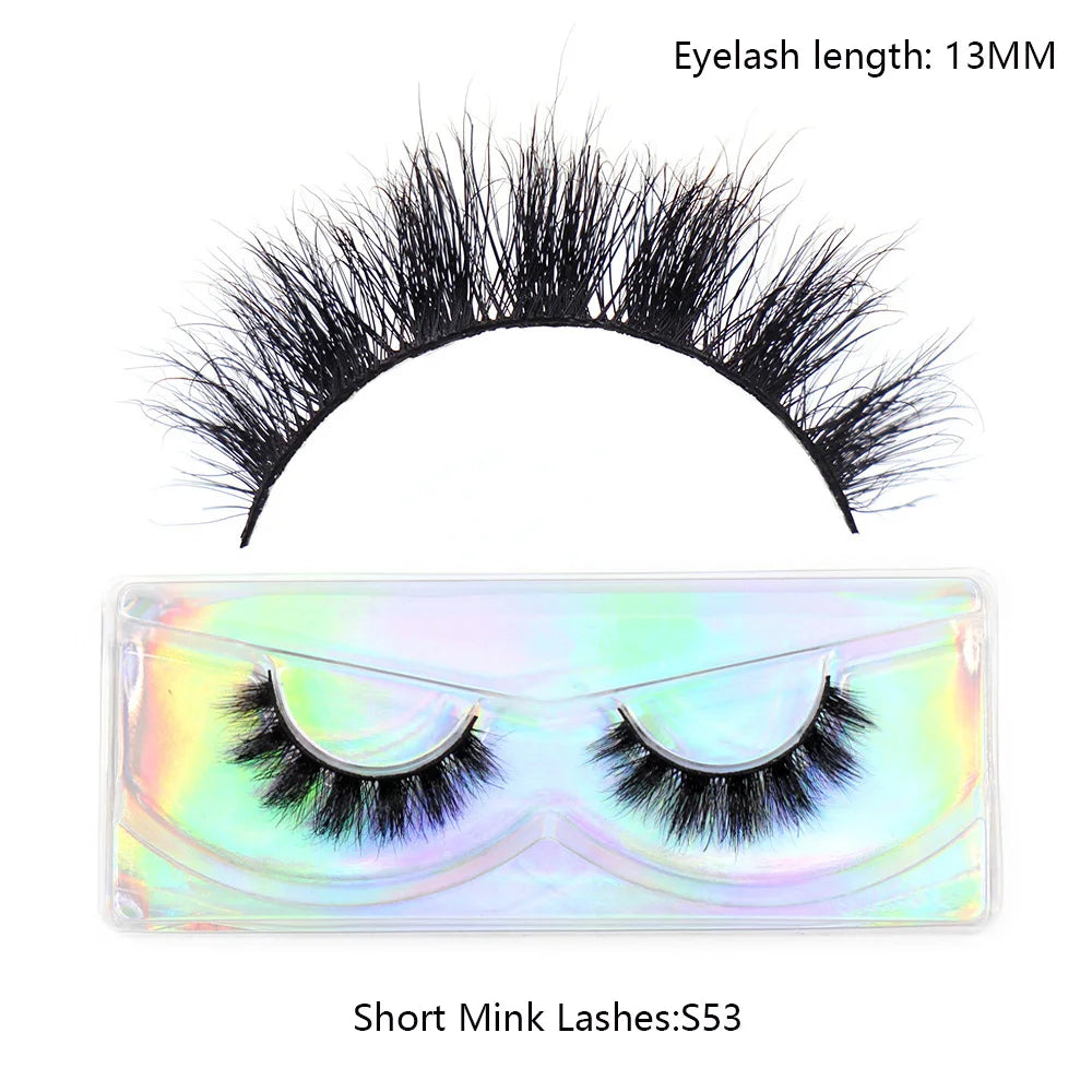 LEHUAMAO Maquiagem Short Natural Soft Mink Lashes Volume Fluffy Wispy Lashes 12mm-15mm False Eyelashes Eyelash Extensio Makeup