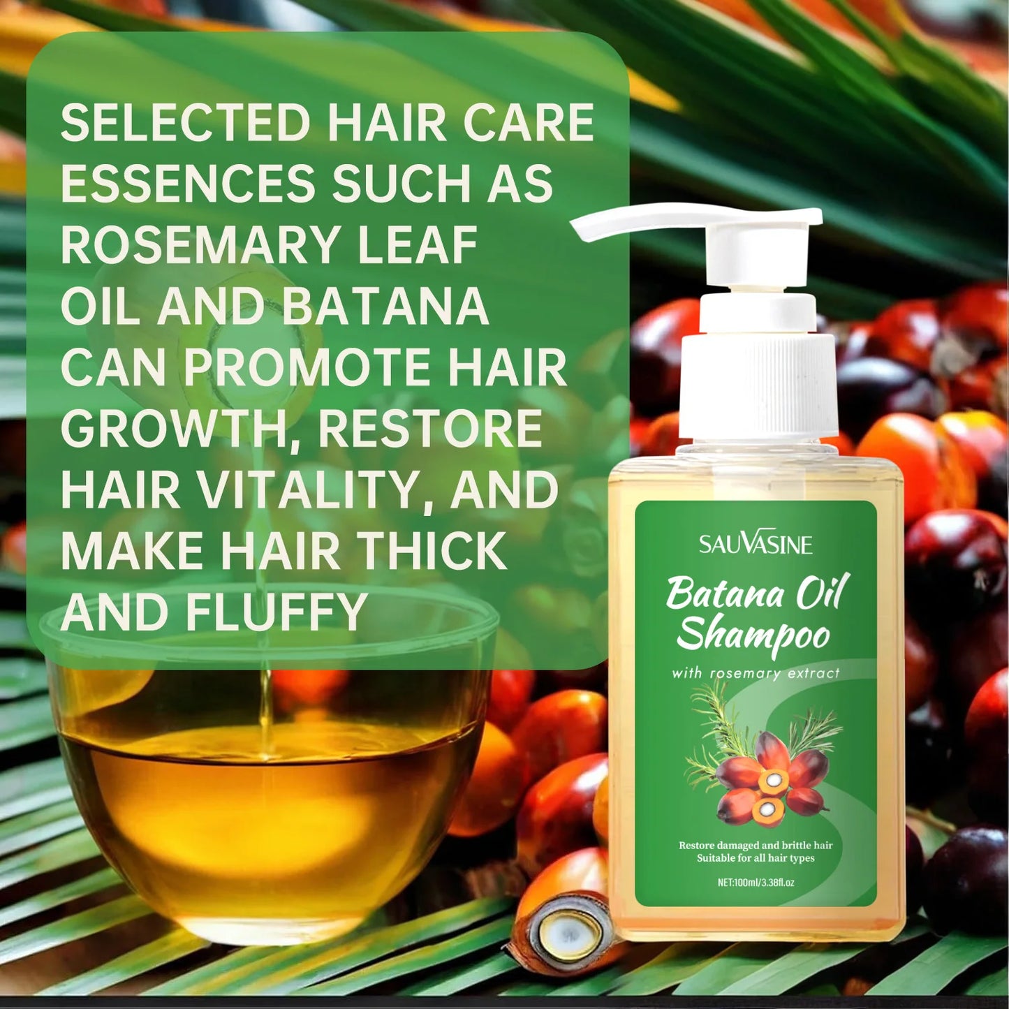 Batana Oil Shampoo and Conditioner Hair Strengthens Anti Loss Restore Damaged Cleansing Dandruff Control Hair Growth Shampoo