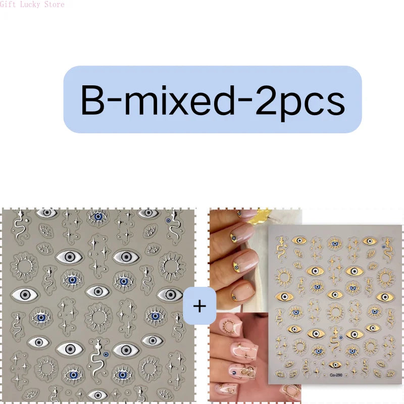 1piece 5D glass fragment nail sticker high quality stained glass window grille design glitter art decoration design nail sticker