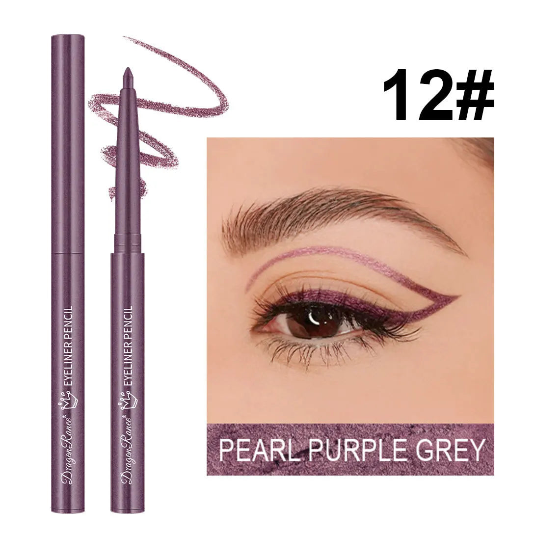 12 Color Matte Glitter Gel Eyeliner Pencil Waterproof Smudge-Proof Smooth Matte White Eyeliner Pen Long-Lasting Eye Liner Makeup