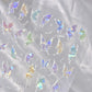 Shiny Jelly Butterfly Charming Golden Gradient Bowknot 5D Self Adhesive Nail Art Sticker Flower Petal Rhinestone Manicure Decals