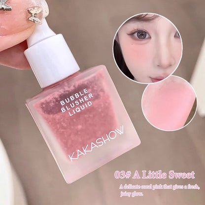 Bubble Blusher Liquid Hydrating Berry Pink Cheek Enhances Color Powder Rendering Moisturizing Longlasting Beauty Rouge Makeup