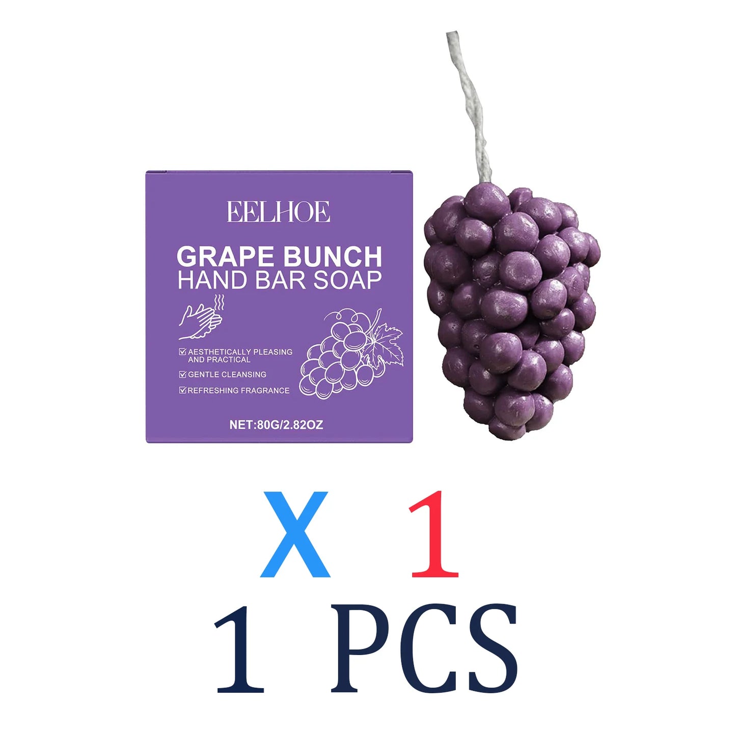 Grape Bunch Shaped Soap Bar - Natural Handmade Soap with Fresh Fruity Scent Gentle Cleansing for Soft Skin Cute Fruit Soap