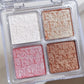 4 Color Face Highlighter Palette Illuminator Palette Natural Glow Waterproof Glitter Shimmer Baked Powder Highlighter Makeup