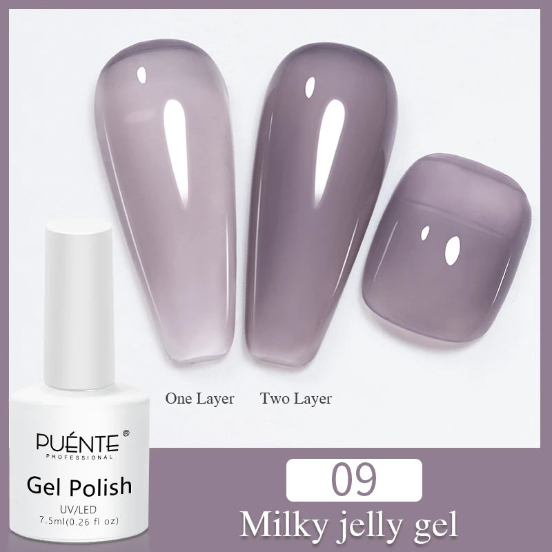 PUENTE Pearl Color Builder Nail Gel Polish Hema Free Shell Thread Glitter Nail Extension Semi-Permanent Construction Gel Varnish