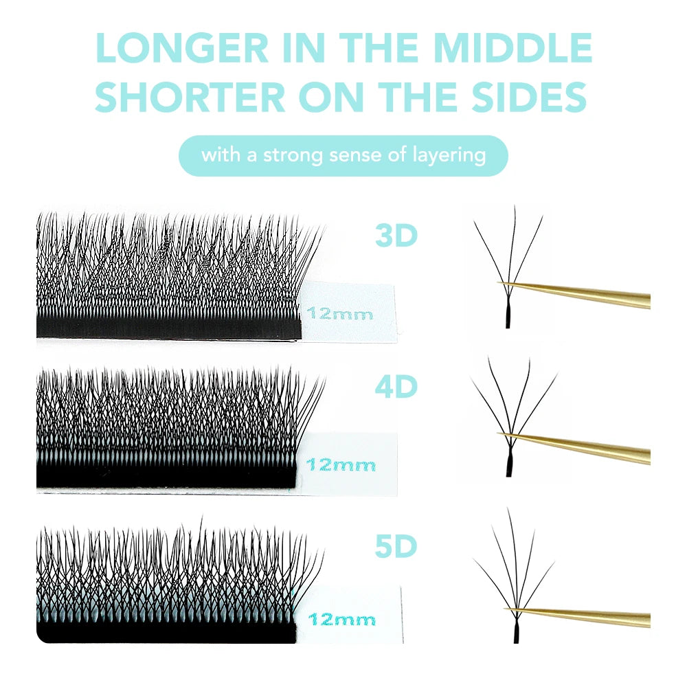 NATUHANA Camellia W Lashes 3D 4D 5D Wispy Volume Fans Eyelash Extensions C D L LU Curl Soft Lightweight Natural False Lashes