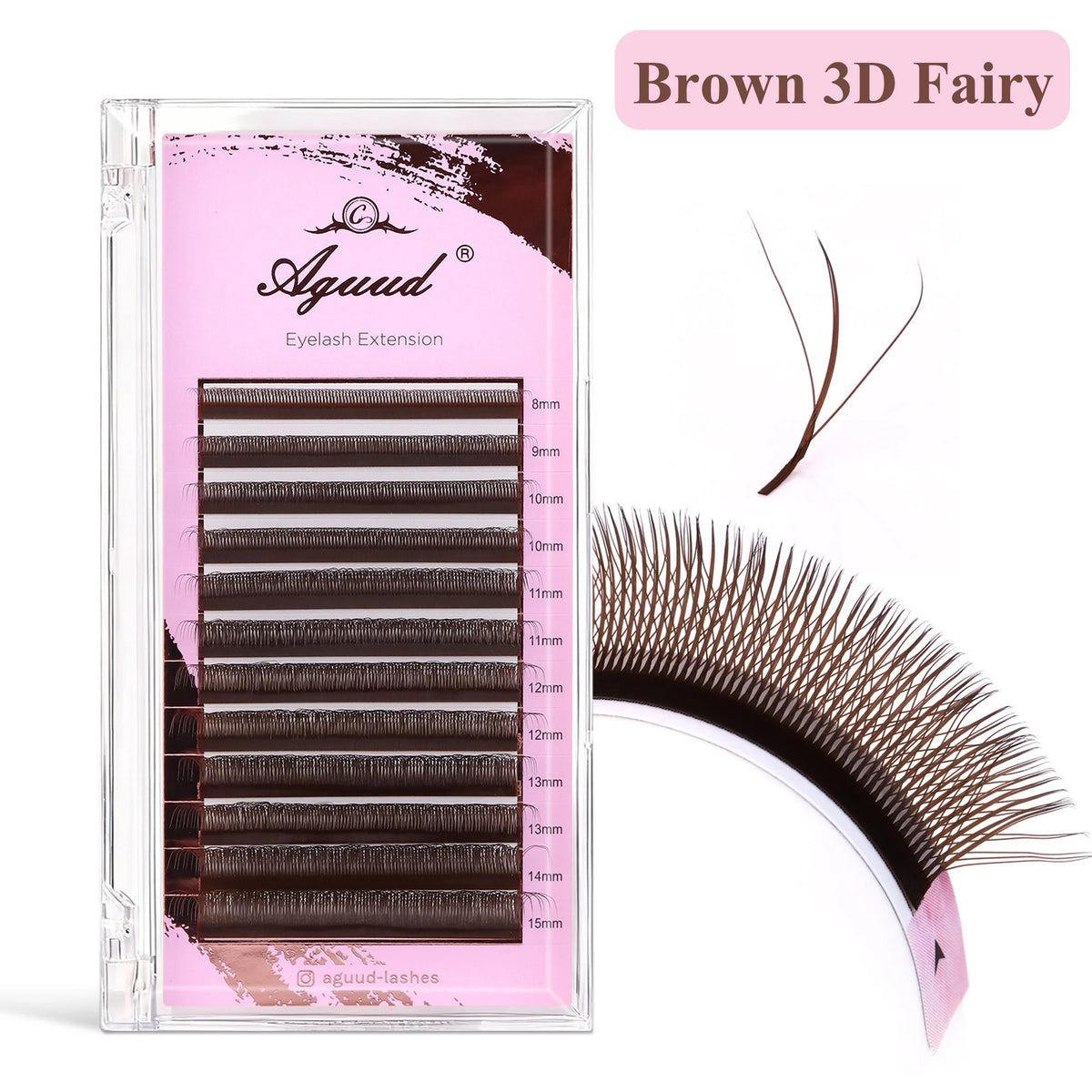 AGUUD Single Tip 2D Y Eyelash Extension Ultra-thin Y Lash Extension Lightweigh Premium Mesh Net Cross Lash 2D Volume Fans Lashes