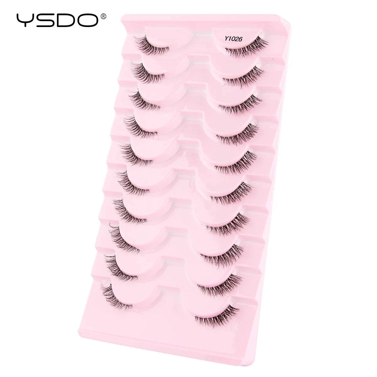 YSDO 5/10 Pairs Half Lashes Cat Eyelashes Soft Natural Clear Band False Lashes Natural Wispy Faux 3d Mink Eyelashes Makeup Tools