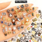 Mix 50pcs 3D Luxury Metal Nail Art Decorations Alloy Shiny Rhinestones Pearl Gems Zircon Diamond Charm DIY Nail Accessories