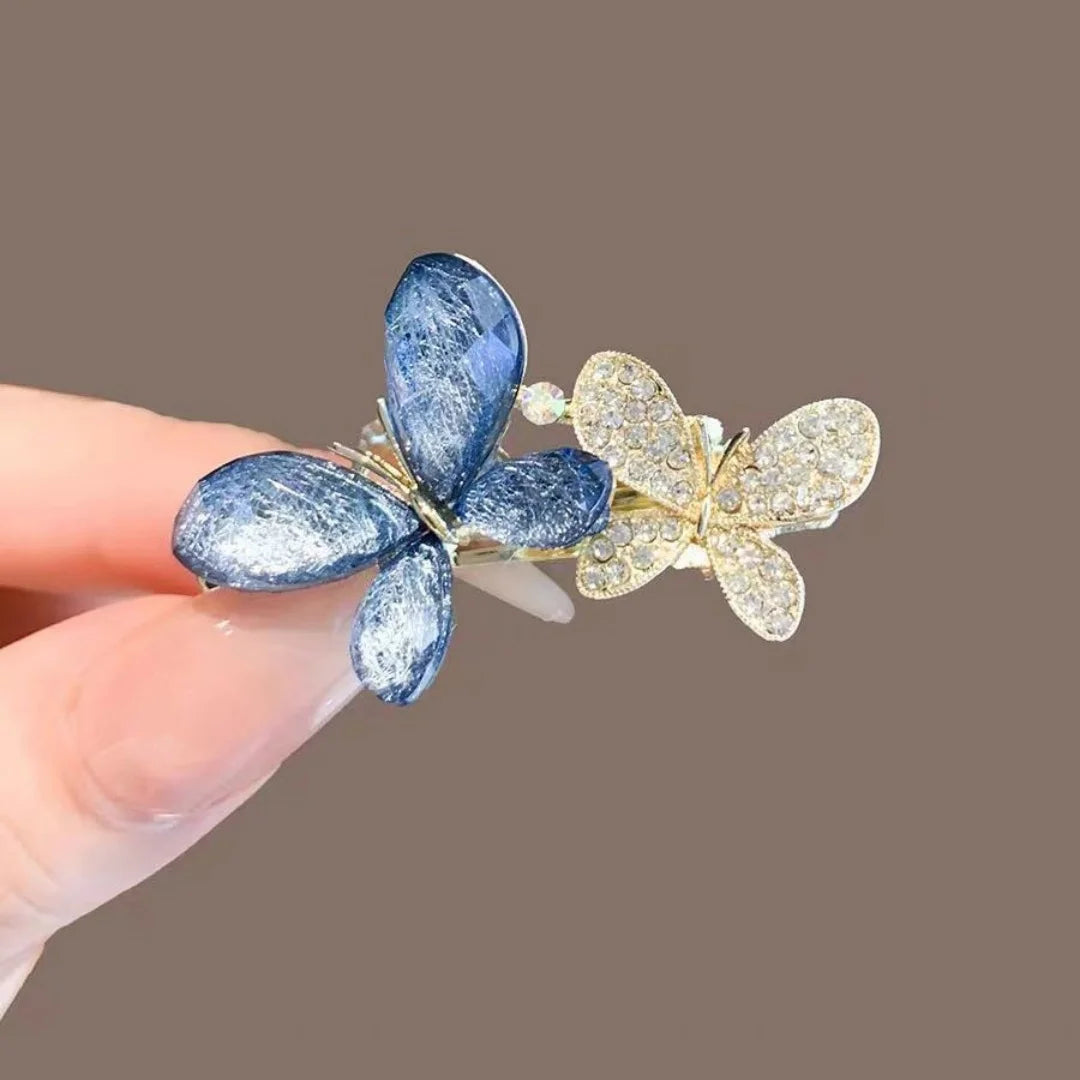 Dreamy Crystal Glass Hairpin, Ultra-Fairy and Dynamic Butterfly Side Clip, Exquisite Side Bangs Clip, Hairpin for Stray Hair