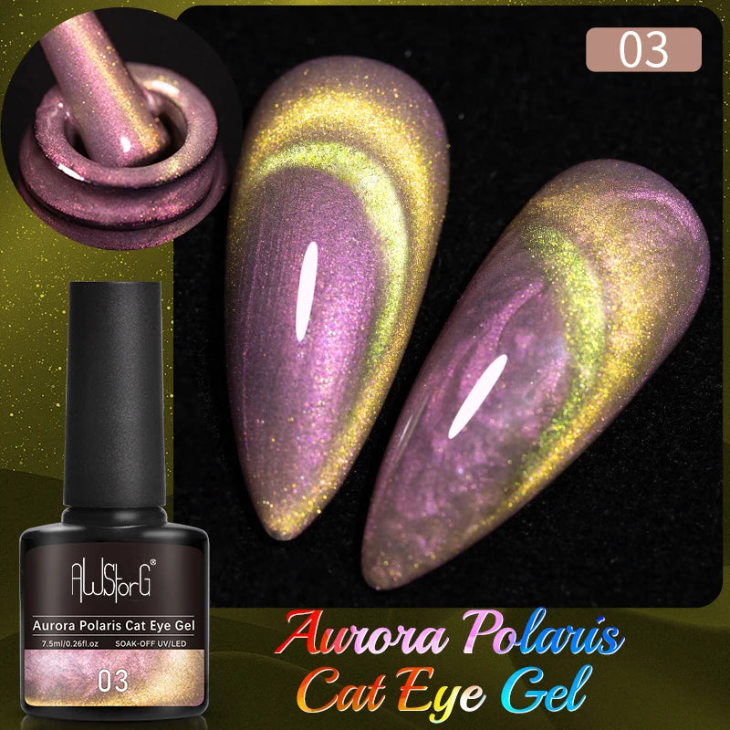 7.5ML Pink Blue Nail Gel Cat eye Semi Permanent Nail Art Soaking UV LED Nail Salon DIY Nail Salon Gel For Autumn And Winter