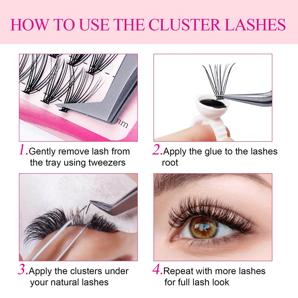 Fadvan Individual Cluster Lashes Faux Mink Premade Volume Fan Eyelash Extension Heat Bonded Cluster Lash Self-grafting Supplies