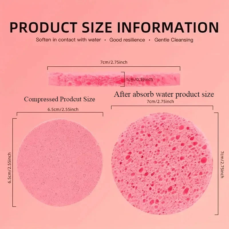 50/20/10PCS Compressed Facial Sponge Cosmetic Hydrotherapy Sponge Suitable for Daily Cleansing Makeup Removal and Exfoliation