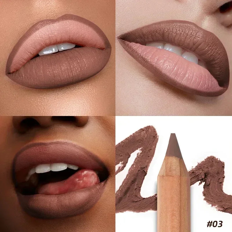 Nude Matte Lipstick Pencil 8 Colors Nude Matte Lipstick Pencil Velvet Contour Lip Liner High Pigmented Lip Liner Lip Makeup Tool
