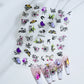 1PC 5D Macaron Flower/Fruit Nail Charms Sticker Embossed Bear/Rabbit/Letter Nails Slider Decals Summer Adhesive Manicure Decor&Y
