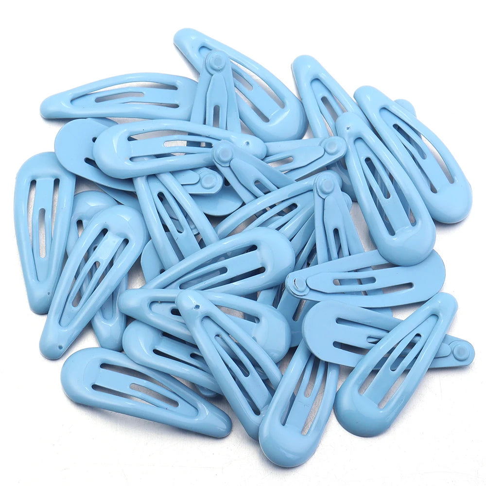 60pcs/lot Colorful Y2K BB Hair Clips Mini Metal Waterdrop Hair Pins Clips Snap Barrettes For Girls Hair Accessories