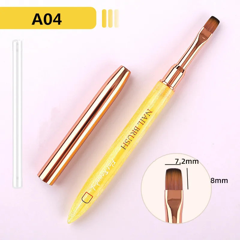 1PC Gel Brush Oval & Flat UV Gel Nail Art Brush Professional Design Brushes Salon Home DIY Manicure
