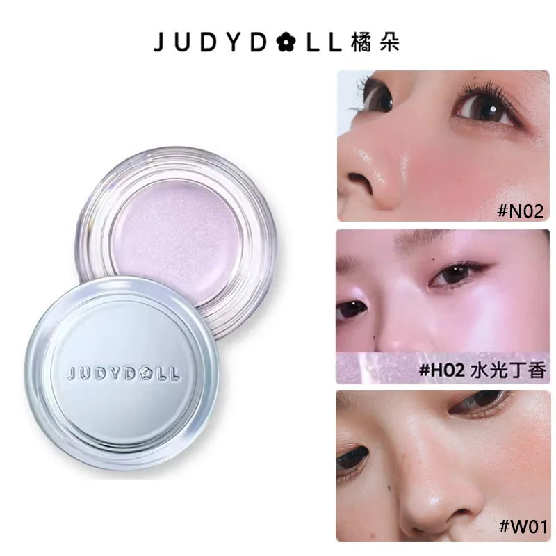 Judydoll Highgloss Balm Water Light Moisturizing Hydrating Blush Cream Luminous Shimmer Fine Flash Cream Face Brighten Makeup 6g