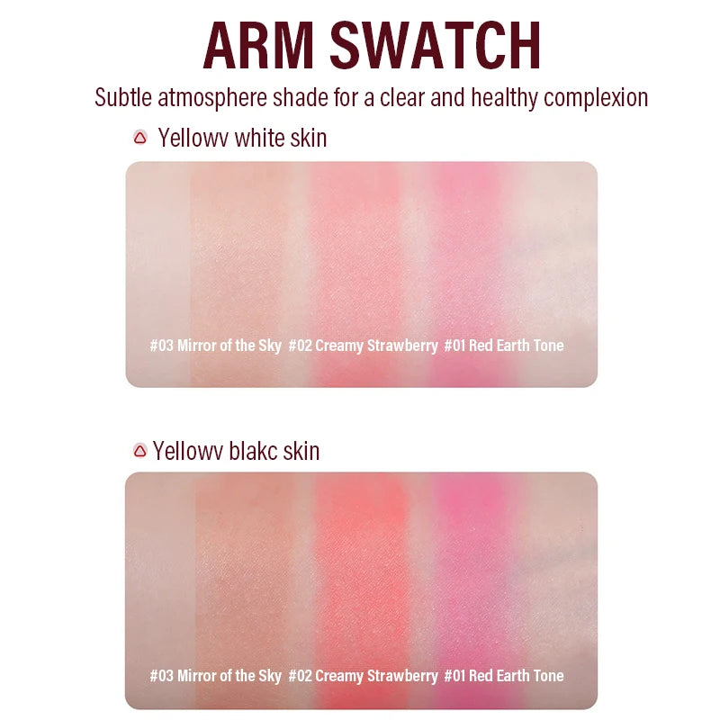 Cherry Red Liquid Blush Stick Creamy Cheek Tint Silky Matte Finish Longwear Hydration Brighten Contour Makeup Cosmetics
