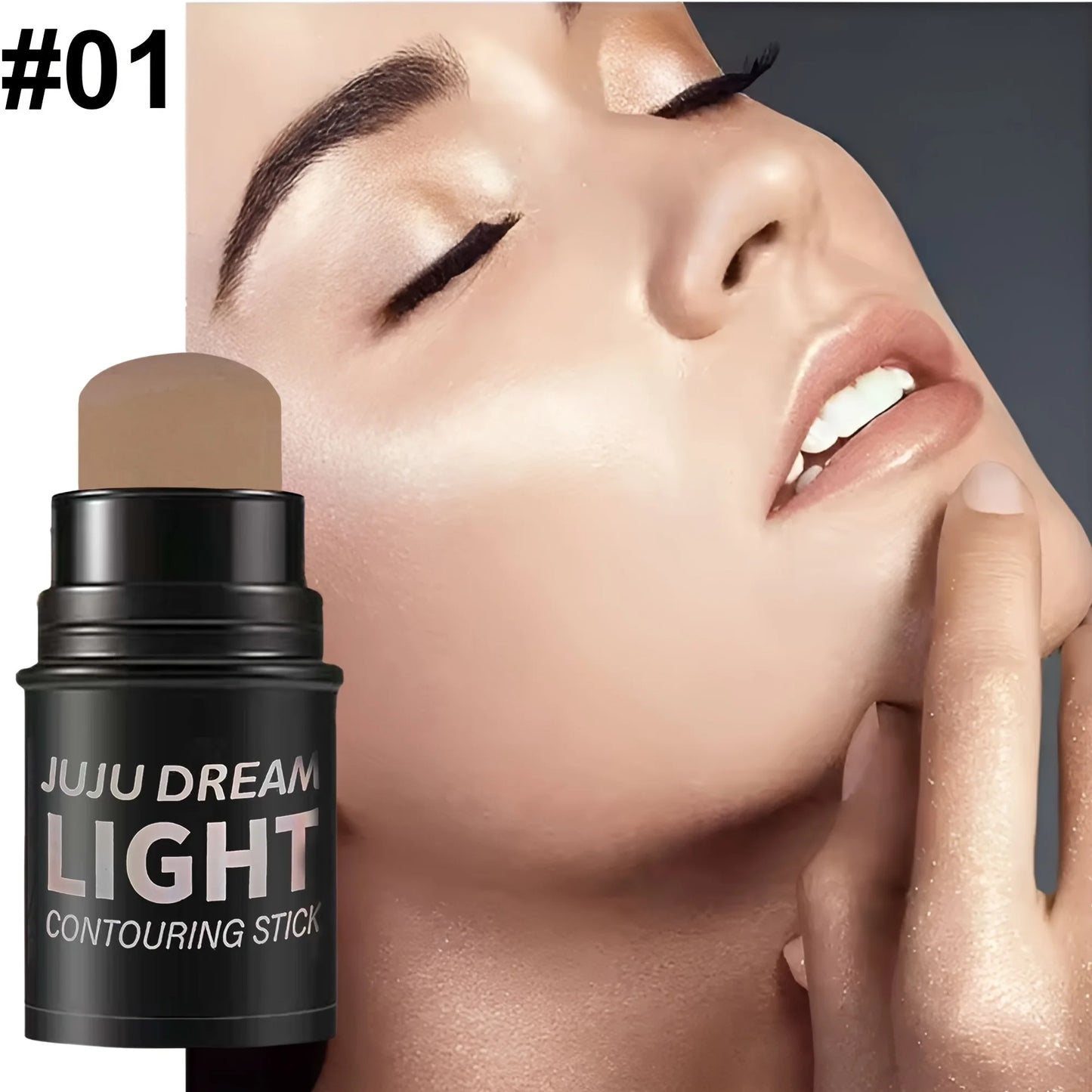 4pcs Multifunctional Highlight & Contouring Stick-Buildable Coverage Highlighter, Concealer, Contour Beige, Brown, Pink, Bronze