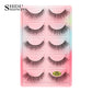 3D Faux Mink Lashes X05 Fluffy Wispy False Eyelashes 5Pairs Reusable Soft Volume Eyelashes Natural Look for Daily & Party Makeup