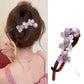 Korean Resin Flower Crystal Pearl Hair Clips for Women Large Size Twist Clip High-End High Volume of Hair Barrettes Accessory