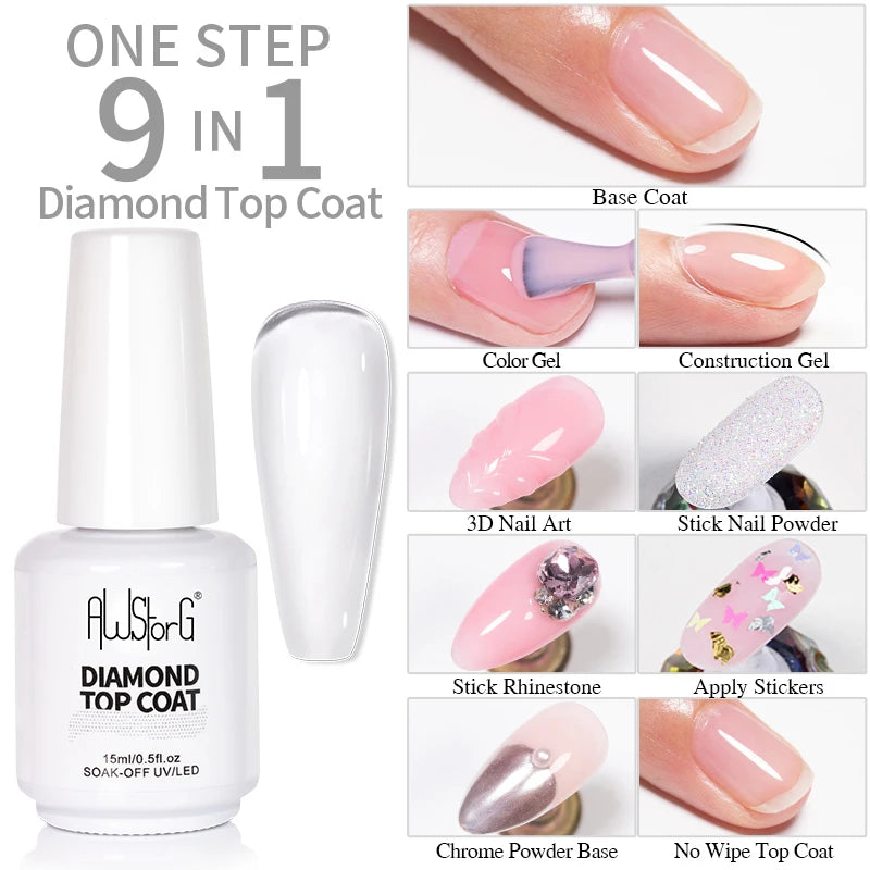 AWStorG 15ml 8 In 1 Reinforcement Gel Nail Gel Multifunctional Clear Gel Nail Polish Nail Strengthener Gel Nail Extension Hard