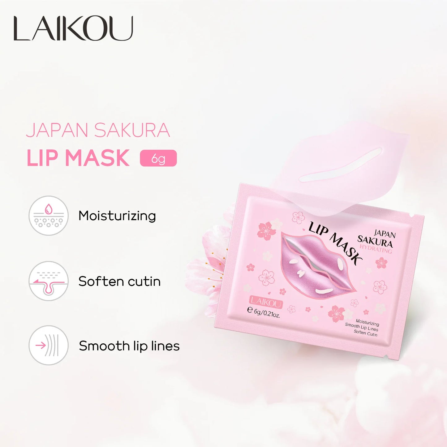 LAIKOU 5/10pcs Lip Mask Lip Care Moisturizing Hydrating Repair Lighten Lip Lines  Gel Patch Lips Pad Patches Care Products