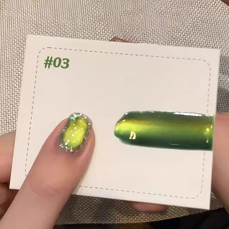 Mianel 12ml 1-21pcs Green Cat Magnetic Gel Nail Polish Spider Lily Varnish Soak Of UV Light Nails Nail Salon Christmas Nails