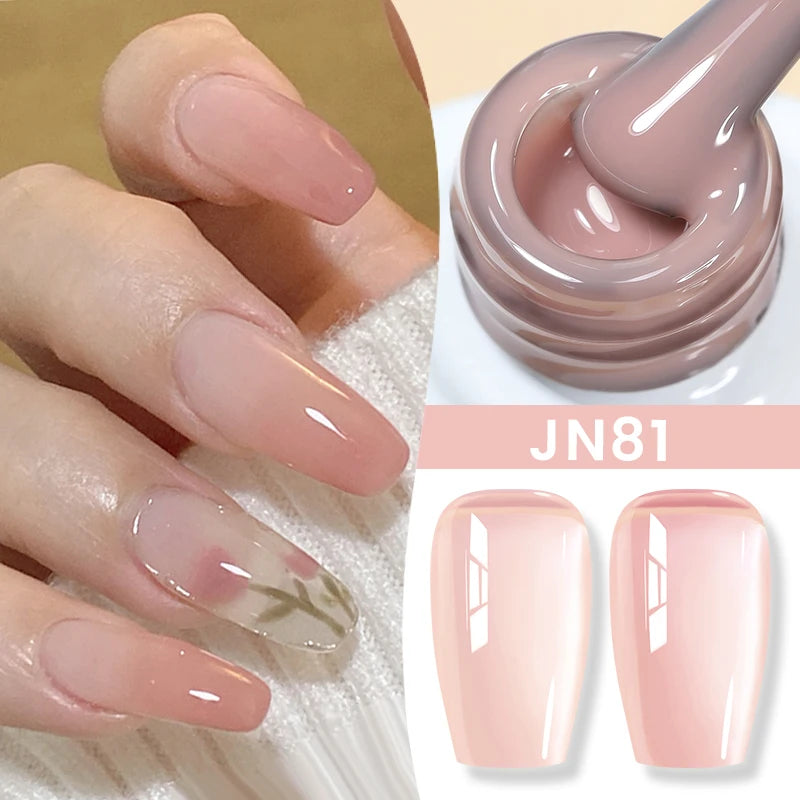BORN PRETTY 10ml Jelly Nude Gel Nail Polish 50 Colors Semi Transparent Nail Art Nail Supplies Soak off UV LED Nails Gel Varnish