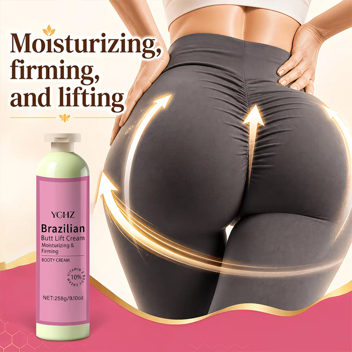 Butt-Lifting Cream, Containing Vitamin E - Instant Butt-Lifting and Firming Massage Gel, Suitable for All Skin Types, Designed Specifically for Butt Shaping and Care - 258g