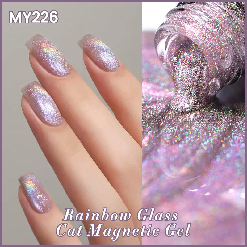 BORN PRETTY 10ml Black Glass Cat Magnetic Gel Nail Polish Punk Style Nail Art Manicure Varnis Semi Permanent Gel for Winter Nail