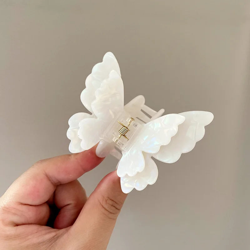 Retro Fairy Butterfly Hair Claw Acetate Crab Hair Clip Sweet Princess Shark Hairpin Women Lady Girl Headwear Hair  Accessories