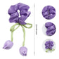 3PCS Tulip Flower Scrunchies - Sweet Elastic Hair Rings for Women, Large-sized High-end Hair Ropes and Hair Accessories