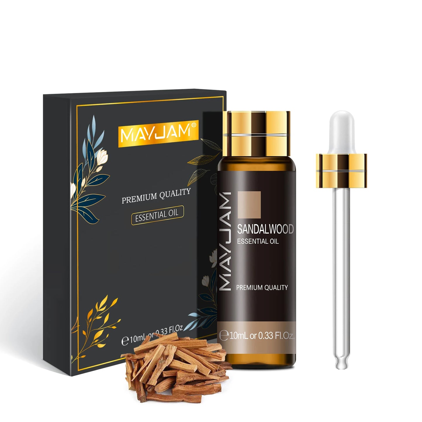 MAYJAM 10ml Pure Essential Oil Lavender Eucalyptus Vanilla Sandalwood Jasmine Bergamot Lemongrass Cinnamon Grapefruit 1pc