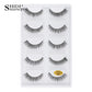 3D Faux Mink Lashes X05 Fluffy Wispy False Eyelashes 5Pairs Reusable Soft Volume Eyelashes Natural Look for Daily & Party Makeup