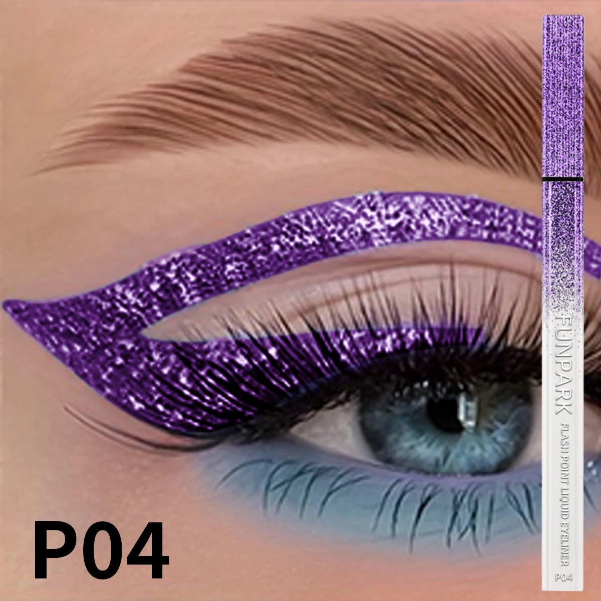 1PC Glitter Liquid Eyeliner Pencil Waterproof Purple Pink Blue Eye Liner Pen Long Lasting Quickily Drying Eyes Makeup For Women
