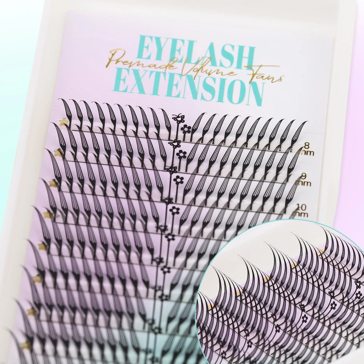 New Tinsel Premade Fans Eyelash Extension Holographic Anime Tower Tips Pro Made Eyelash Comic Feather Super Soft False Eyelashes