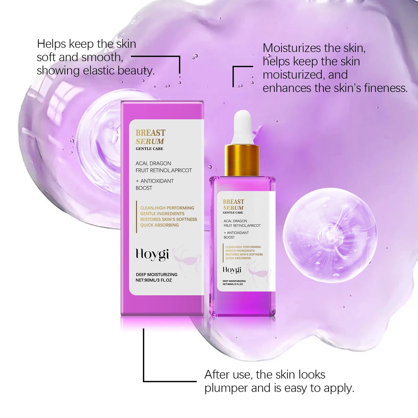 HOYGI Breast Firm Serum Nourishing Smoothing Boost Skin Elasticity Improve Skin Texture Moisturizing Lift Chest Massage Cream