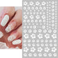 1pcs Sakura Flower 3D Nail Stickers White Cherry Blossom Nail Art Decals Spring Summer Adhesive Slider Decor Wedding Manicure