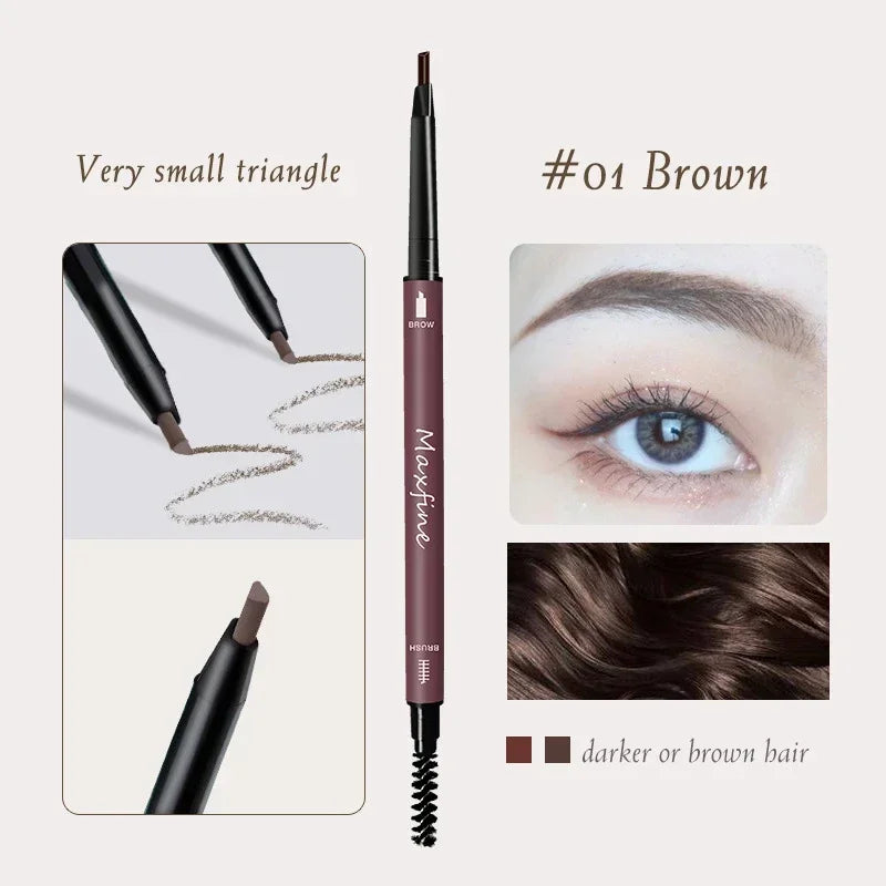 Maxfine Ultra Fine Triangle Eyebrow Pencil Precise Brow Definer Long Lasting Waterproof Morandi Cool Brown Eyebow Makeup 6 Color