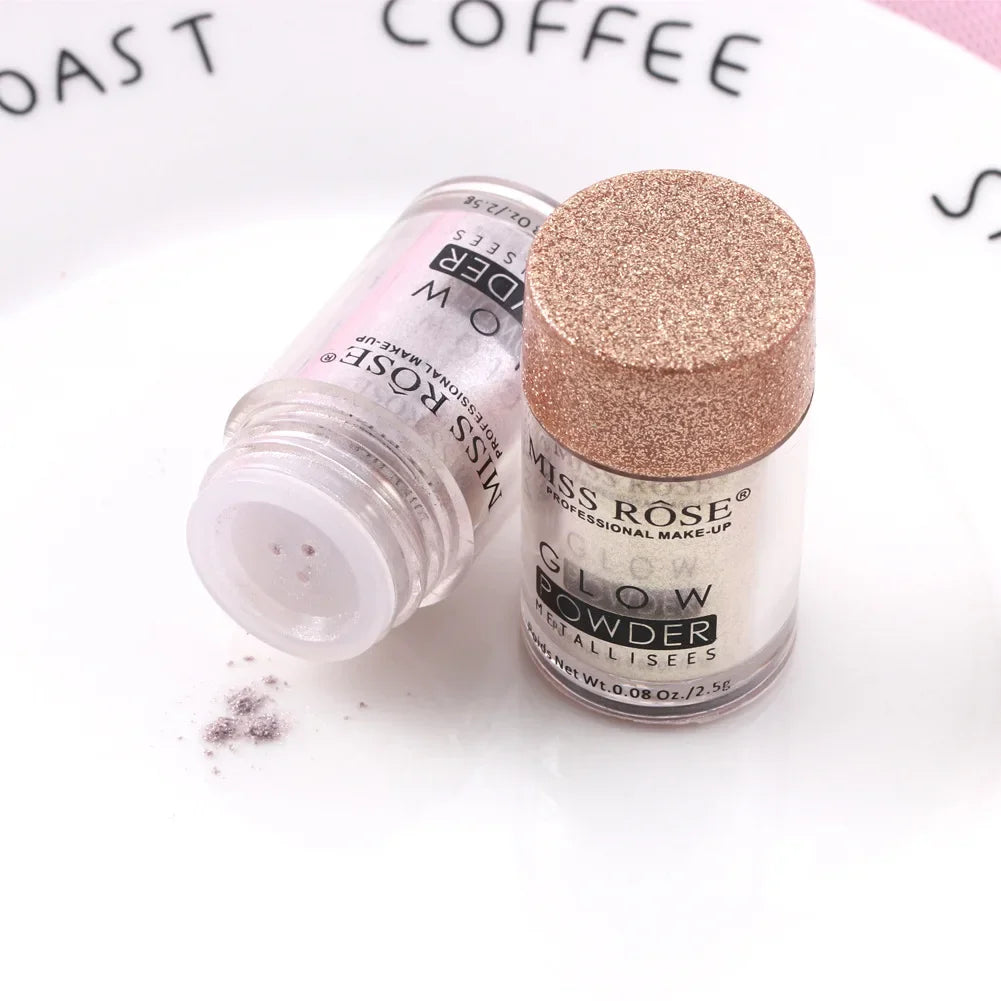 MISS ROSE Single Colour Pearl Diamond Glitter Eyeshadow Make-up High Lighter Shiny Shimmer Brighten Eye Shadow Powder Cosmetics
