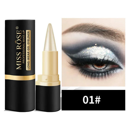 Miss Rose Black Long-Lasting Eye liner Pen Makeup 24-Hour Waterproof Gel Eye Shadow Eyeliner Pencil Kajal Eye Shimmer Cosmetics