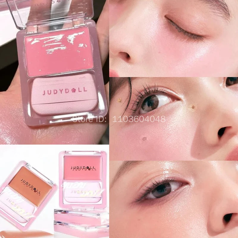 Judydoll Water Light Cream Hydrating Blush Multi Purpose Moisturizing High Light Expanding With Puff Long-lasting Face Makeup