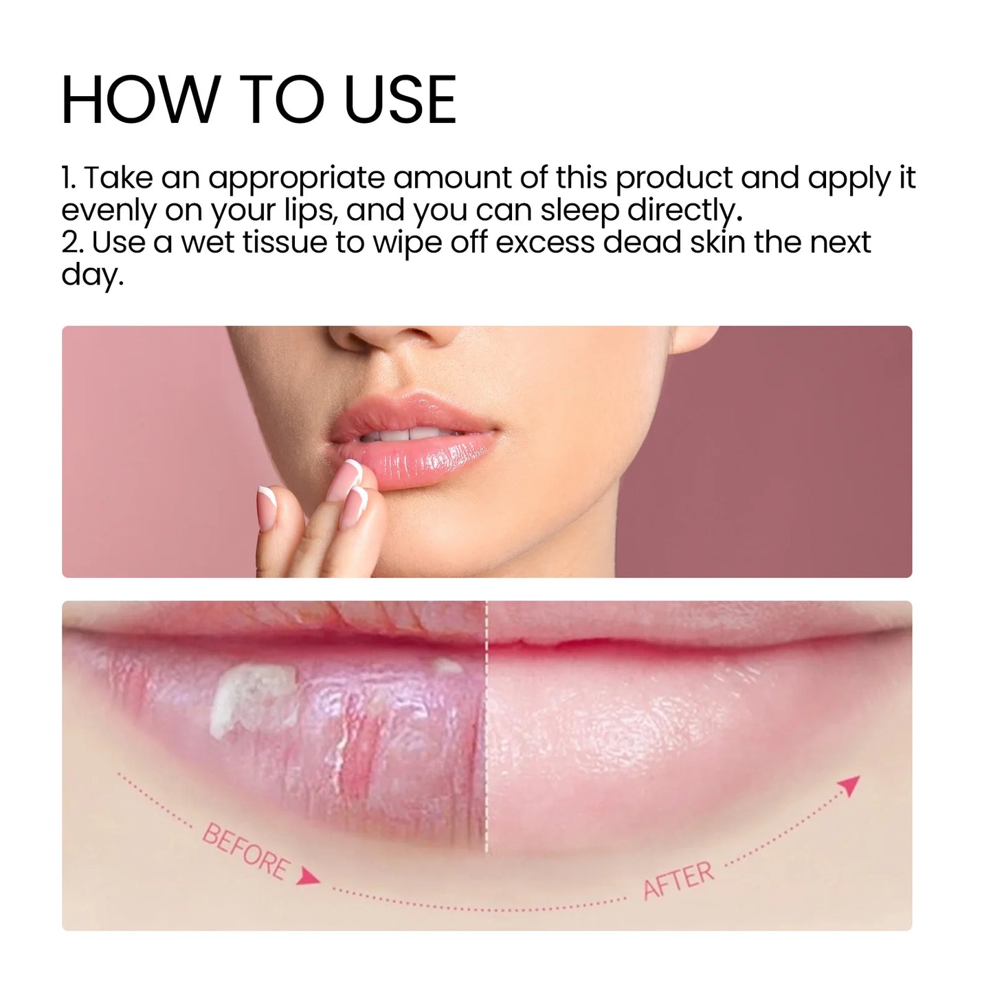 Overnight Lip Sleeping Mask, Hydrating Lip Treatment for Dry Chapped Lips, Exfoliating & Plumping Lip Care
