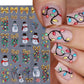 1Pcs 5D Gingerbread Man Snowflake Nail Stickers Christmas Pine Tree Cake Self-Adhesive Nail Decal Winter DIY Manicure Supplies