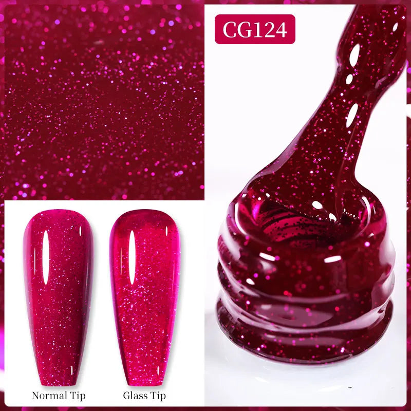 BORN PRETTY 10ml Sparkling Glitter Reflective Gel Nail Polish Sparkly Holo Shiny Pink Silver Black Gel Nail Art Salon Varnish